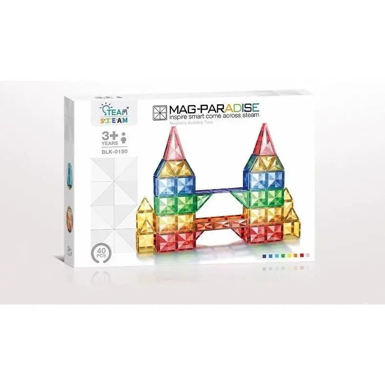 3D Magnetic Building Tiles 40 Pieces