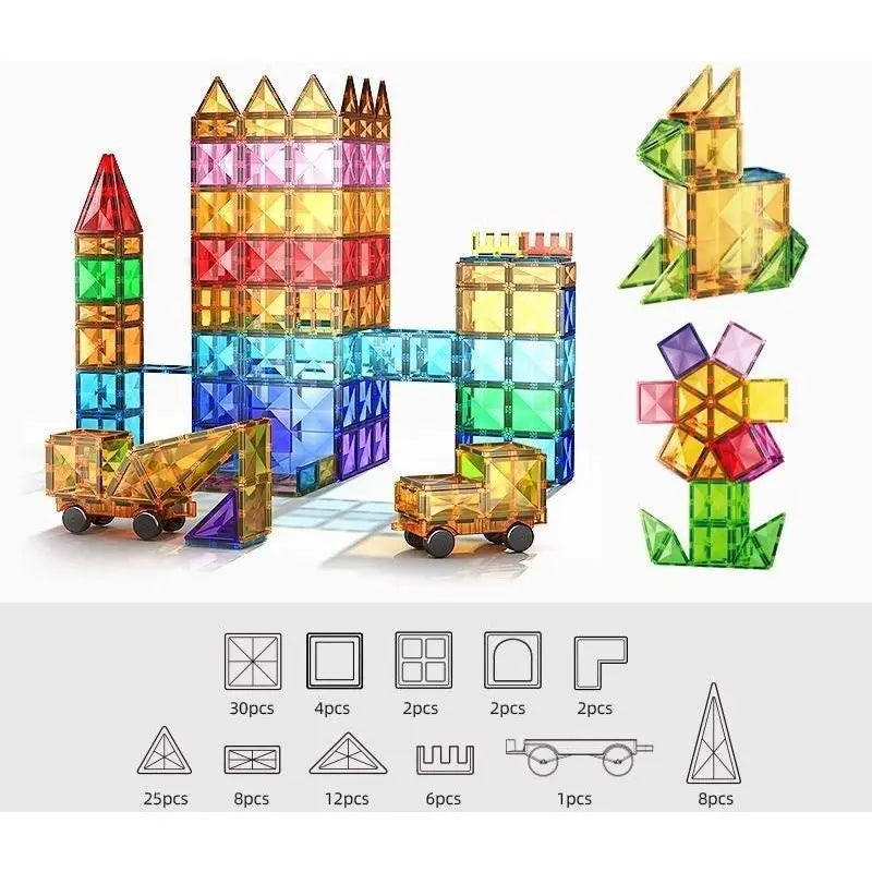 3D Premium Magnetic Building Tiles 100 Pieces