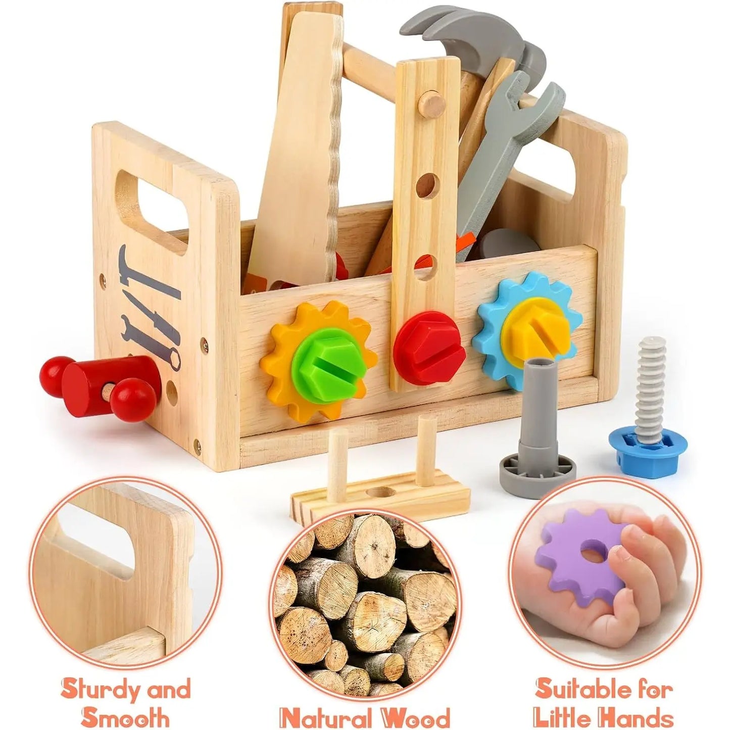 Montessori Solid Wooden Kids Tool Set